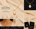 ZeenSteel Pearl Drop Gold Necklace – Minimal Stainless Steel Pendant