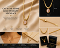Cat"s eye stone Gold pendant