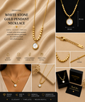 White Stone Gold Pendant