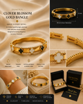 Clover GOLD Black Bangel