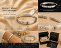 Elegant Silver Stone Bangel