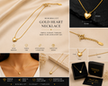 Minimalist Gold Heart Necklace – Stainless Steel Pendant