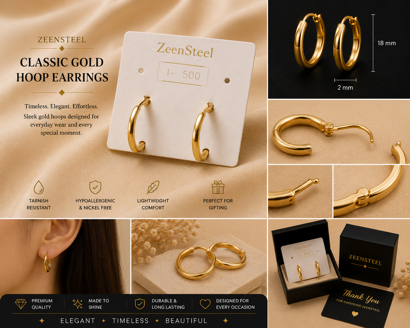 Classic Gold Hoop Earing