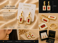 Ruby Fram Gold Drop Earings
