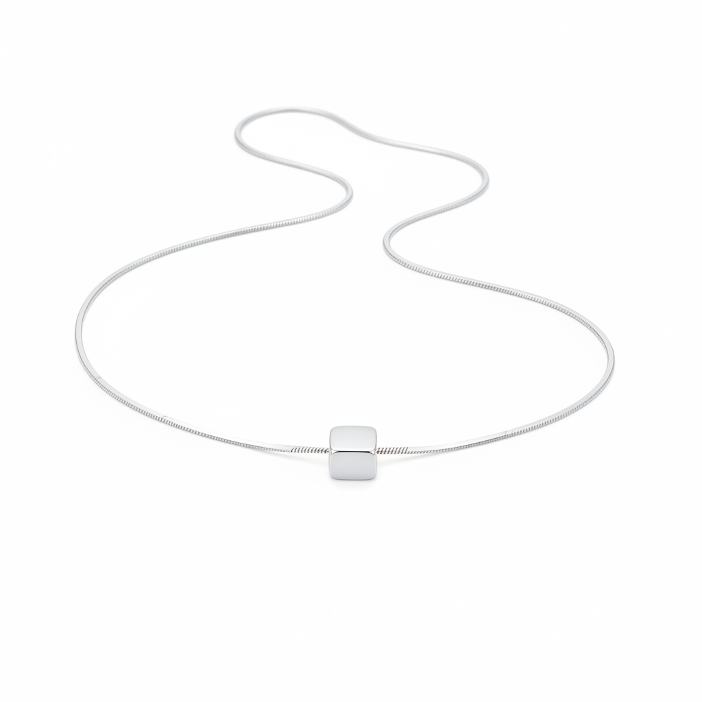 SILVER BLOCK SHAPE PENDANT